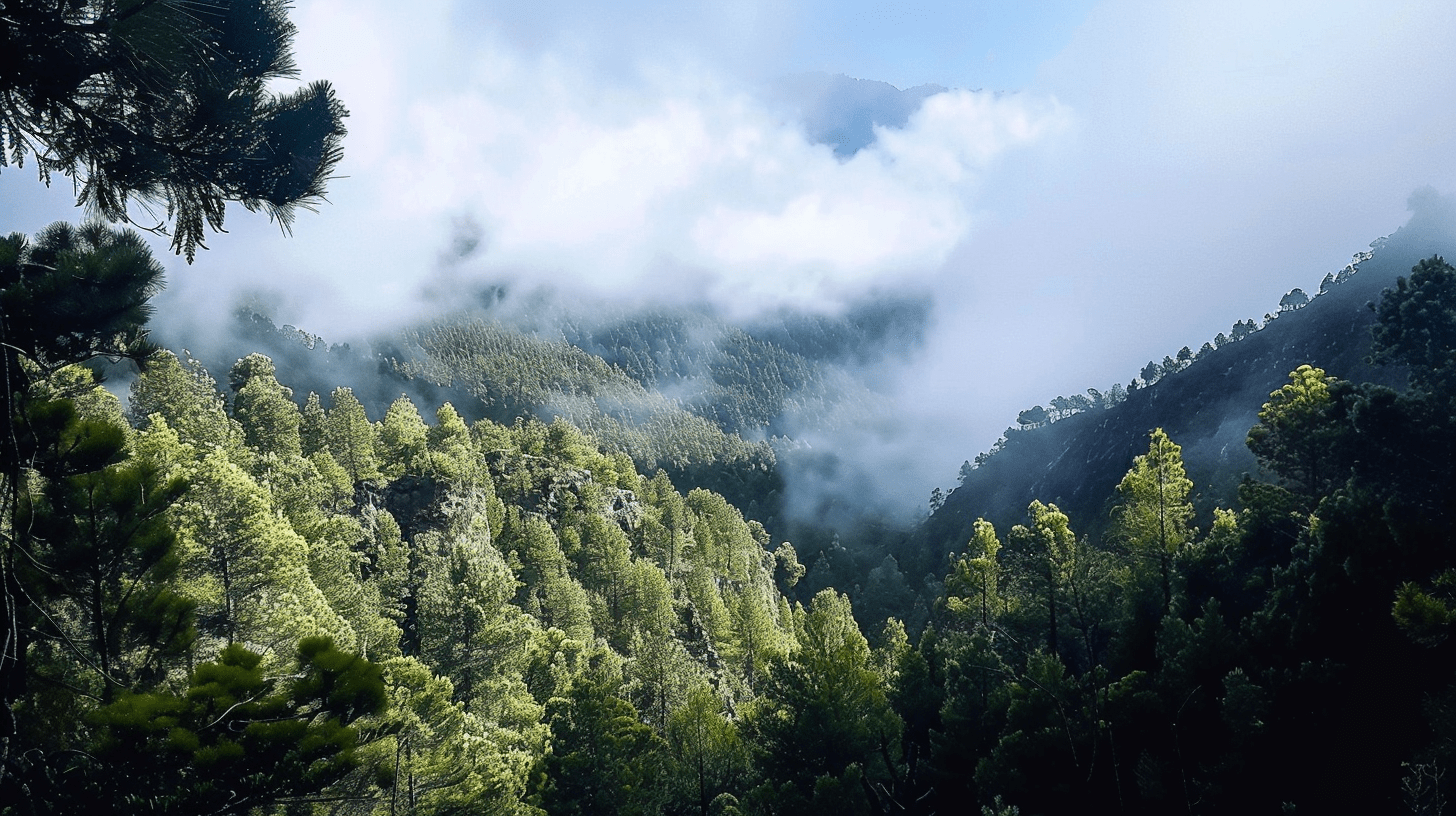 isla de la palma monte de los tilos con nubes